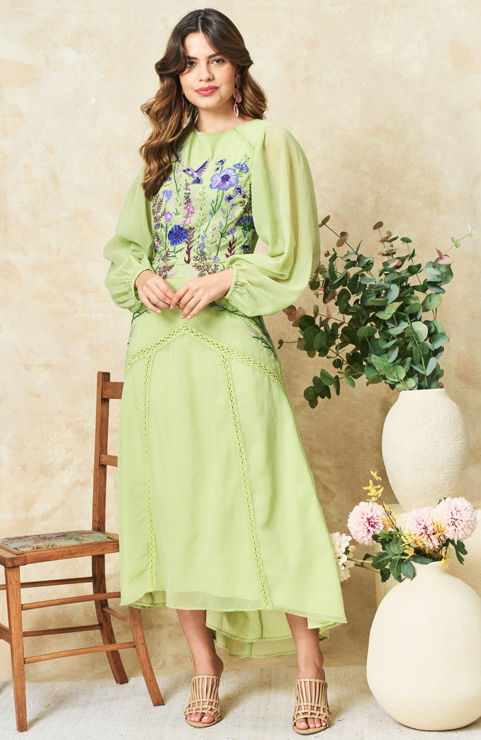 The Natalia Midaxi Dress (Lime)