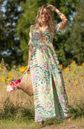 The Ona Thigh Split Maxi Dress (Multi)