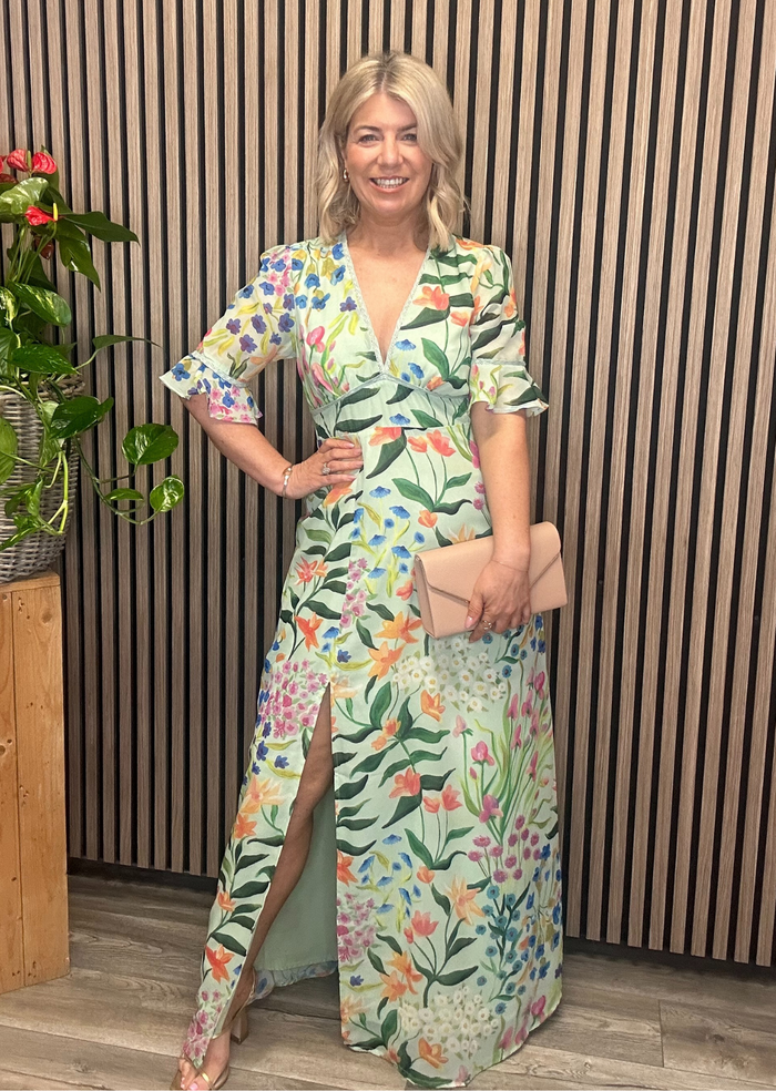 The Ona Thigh Split Maxi Dress (Multi)