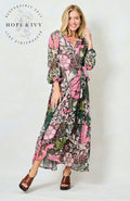 The Rosehip Maxi Wrap Dress (Pink Multi)