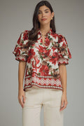 The Upper Hand Red Floral Top