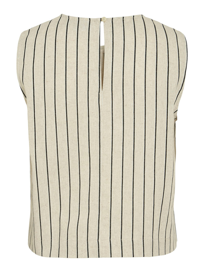 Tiba Sleeveless Top (Natural/ Black)