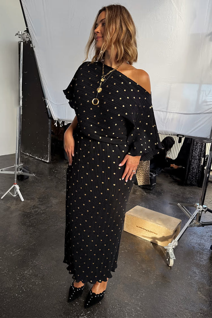 Tilly Dress (Black/Gold Foil)