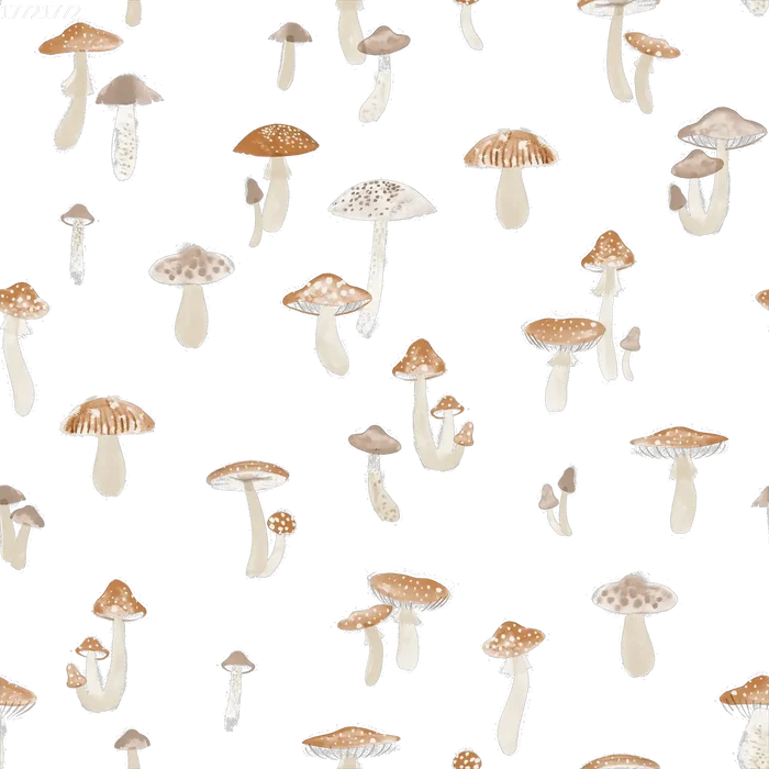Tiny Mushroom Brown White - Family Fabrics B.V.