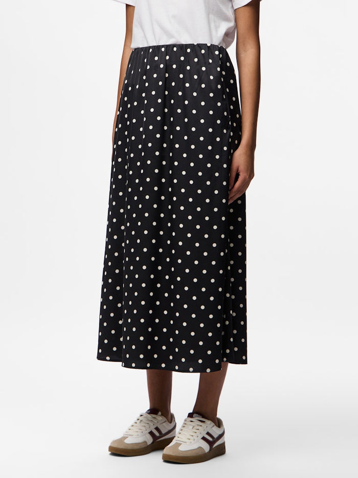Triona Midi Skirt (Black/White)