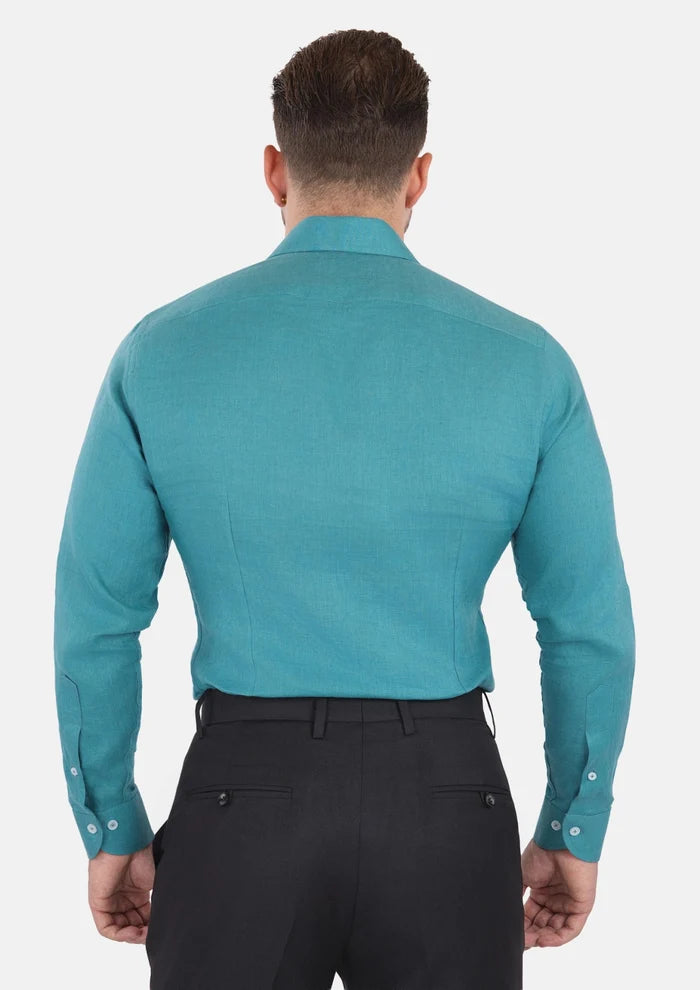 Turkish Blue Linen Shirt - SARTORO