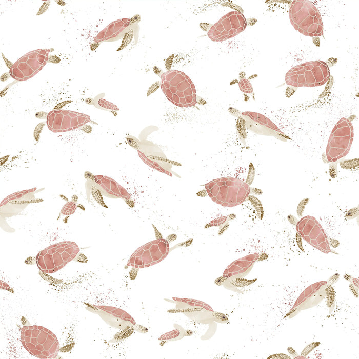 Turtles Pink Off White - Family Fabrics B.V.
