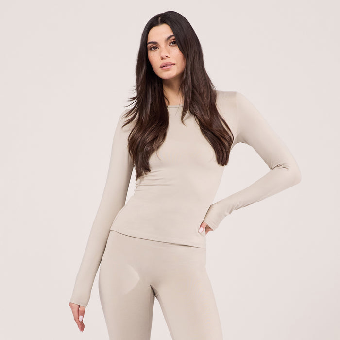 Ultimate Everyday Long Sleeve Top - Oatmeal Beige