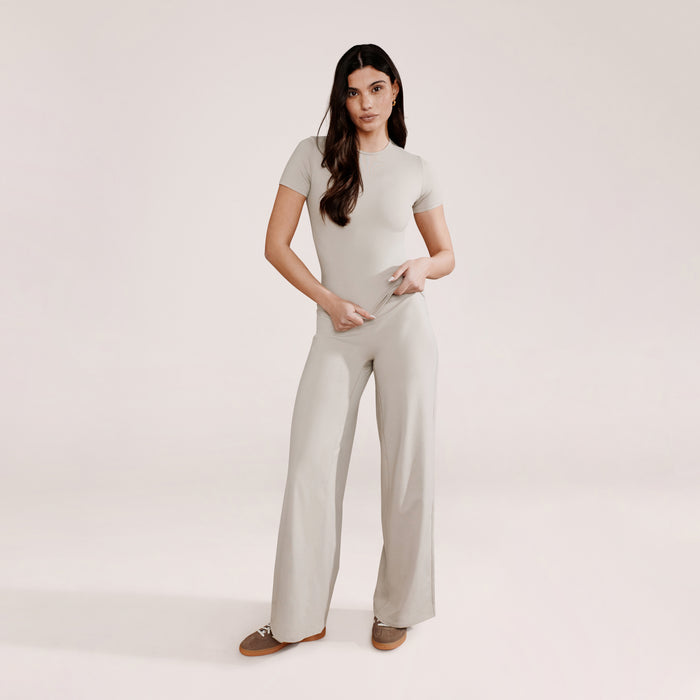 Ultimate Everyday Wide leg Trouser - Oatmeal Beige