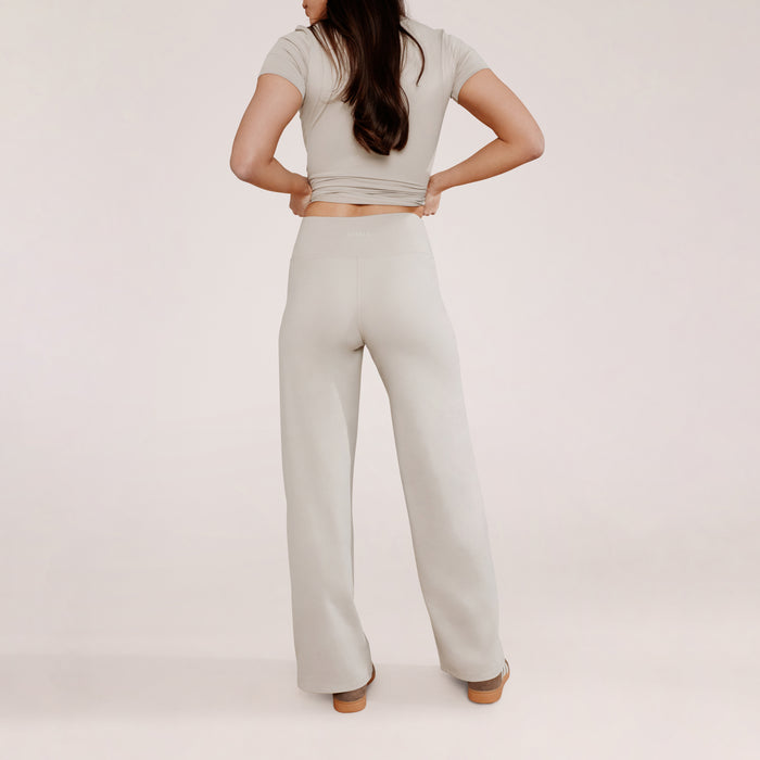 Ultimate Everyday Wide leg Trouser - Oatmeal Beige