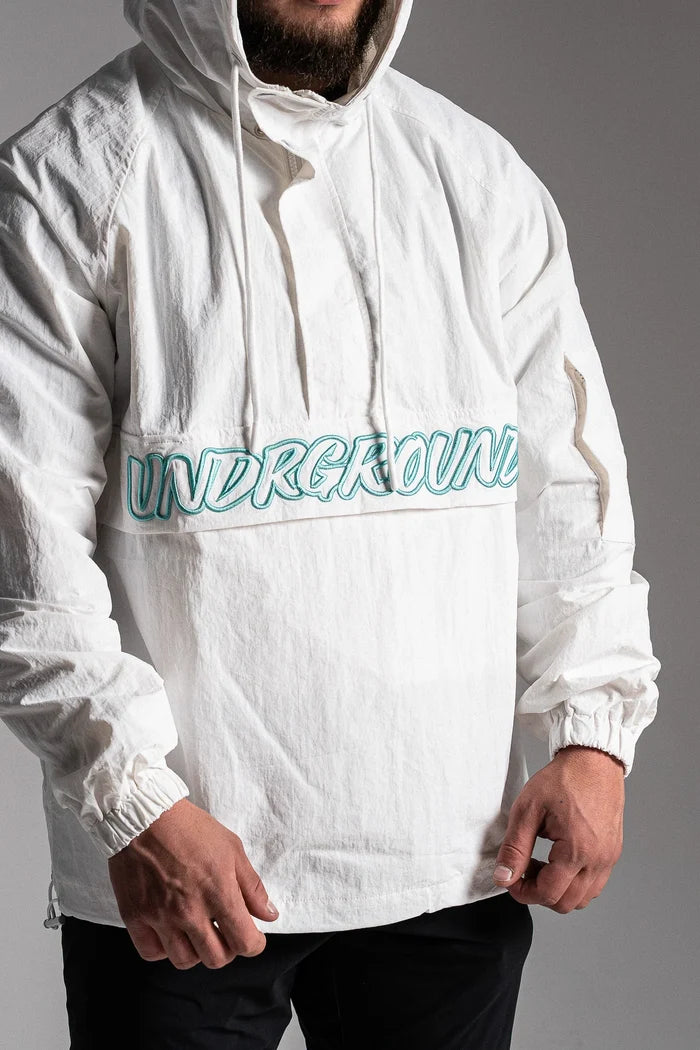 UNDRGROUND Heavyweight Windbreaker (White/Tiffany)