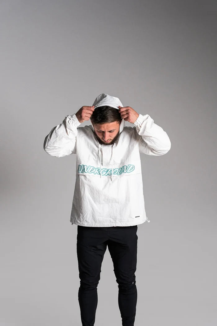 UNDRGROUND Heavyweight Windbreaker (White/Tiffany)