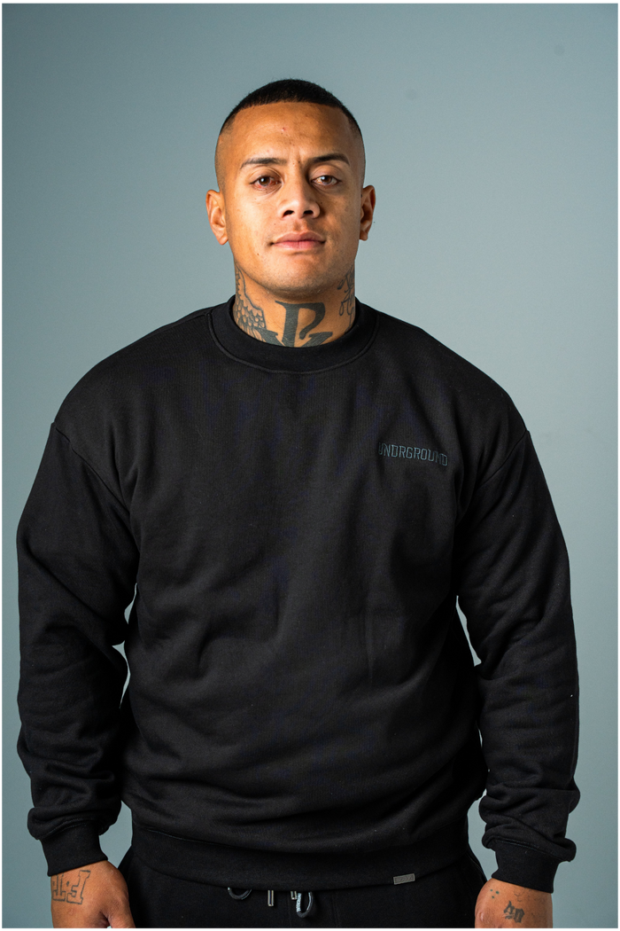 UNDRGROUND Relaxed Fit Crew (Black/Charcoal)