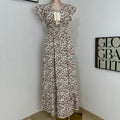 V-Neck Floral Print Dress