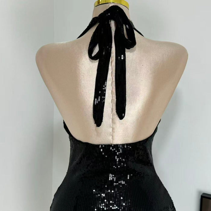 V-neck topless strapless backless dress