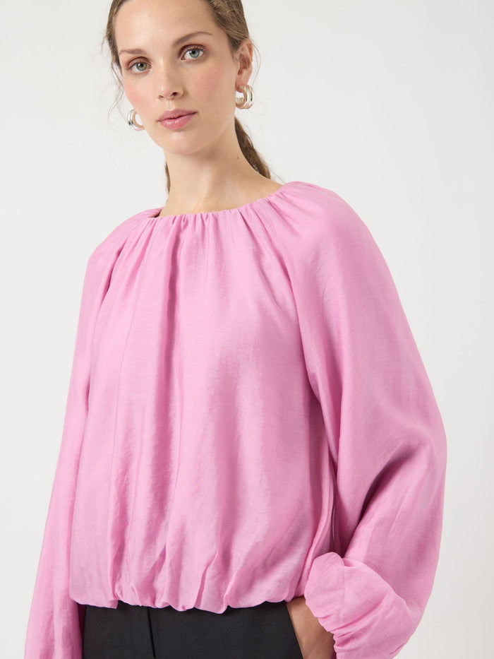 Vallo Balloon Sleeve Top (Moonlite Mauve)