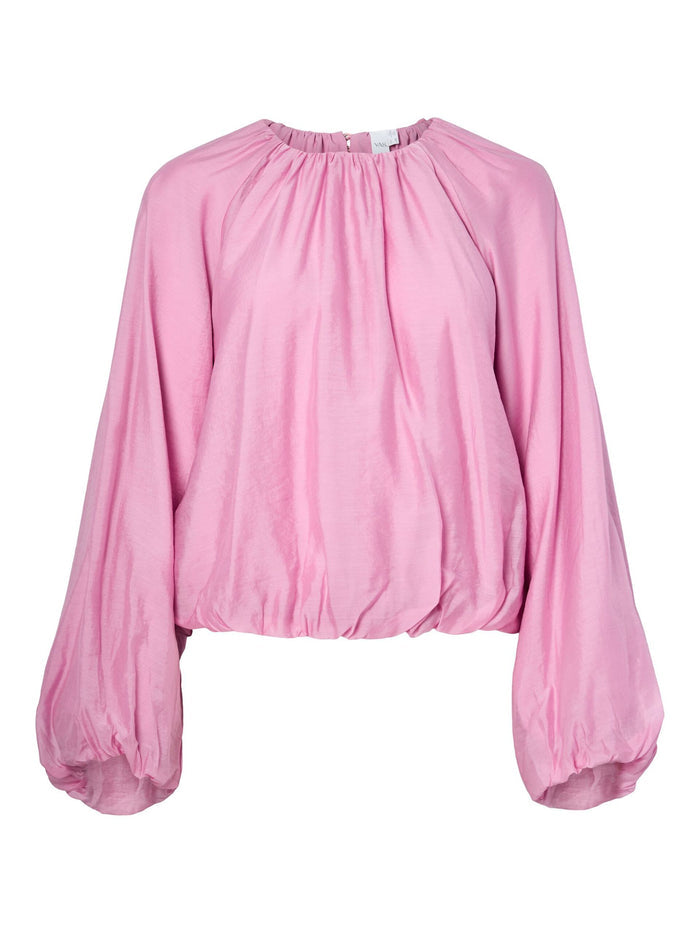 Vallo Balloon Sleeve Top (Moonlite Mauve)