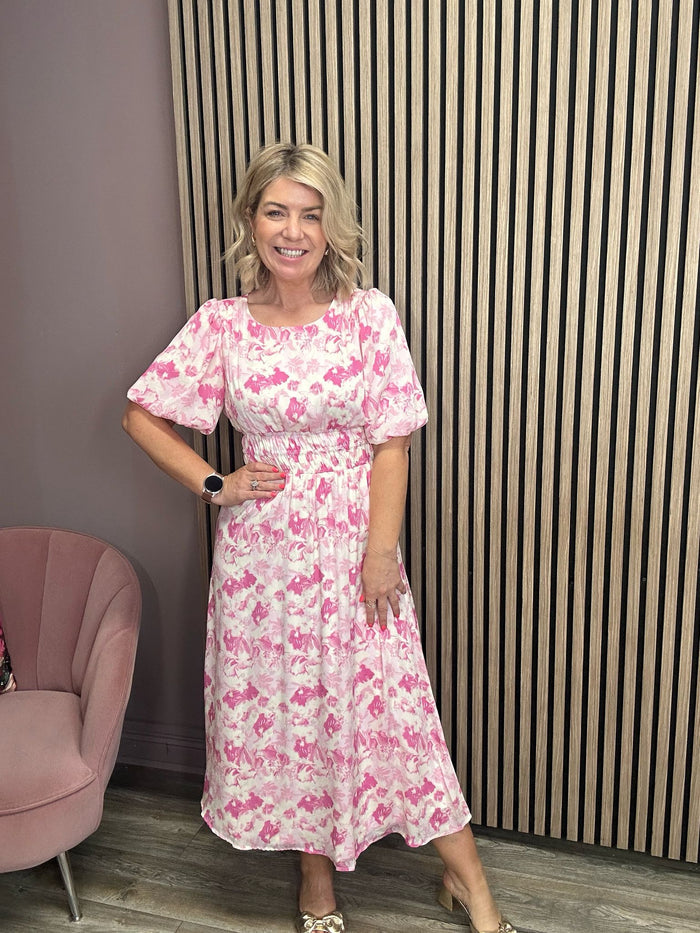 Veda Midi Dress (Raspberry Rose)