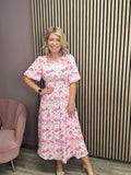 Veda Midi Dress (Raspberry Rose)