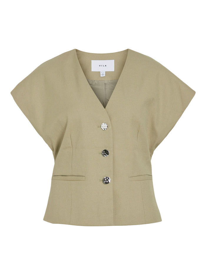 Veda Waistcoat Top (Elm)
