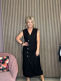 Venus Sleeveless Midi Dress (Black Beauty)