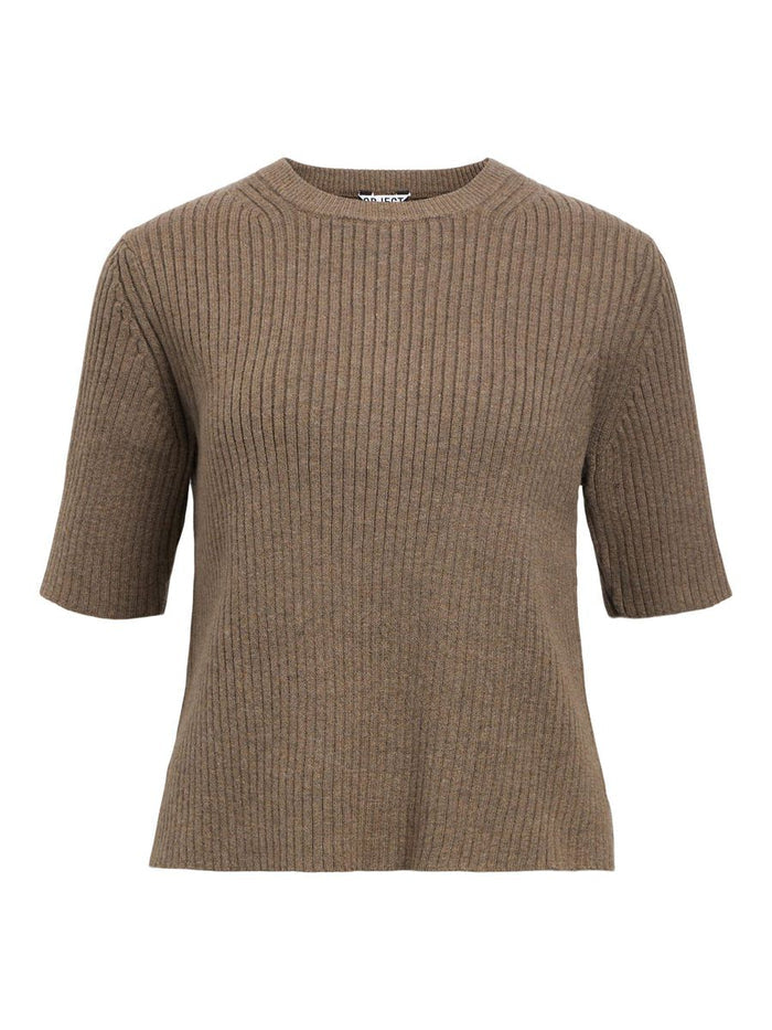 Vida Short Sleeve Knit Top (Morel/Melange)