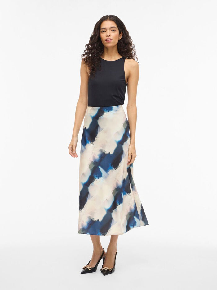 Vielette High Waisted Maxi Skirt (Navy Blazer/Hia Blue)