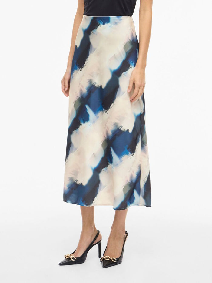 Vielette High Waisted Maxi Skirt (Navy Blazer/Hia Blue)
