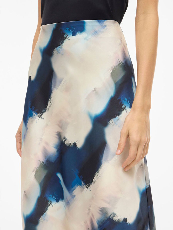 Vielette High Waisted Maxi Skirt (Navy Blazer/Hia Blue)