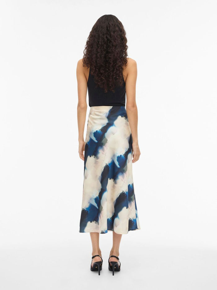 Vielette High Waisted Maxi Skirt (Navy Blazer/Hia Blue)