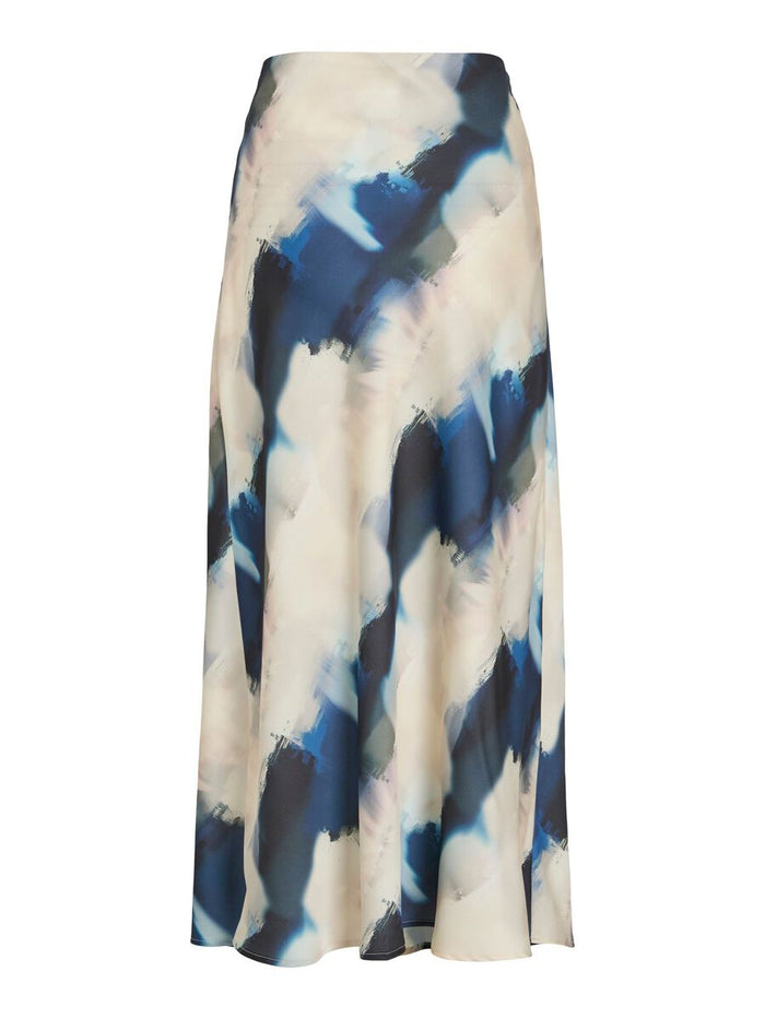 Vielette High Waisted Maxi Skirt (Navy Blazer/Hia Blue)