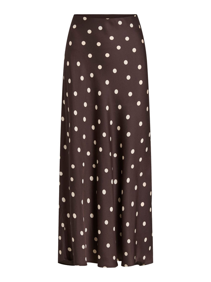 Vielette High Waisted Maxi Skirt (Sandshell/Coffee Bean)