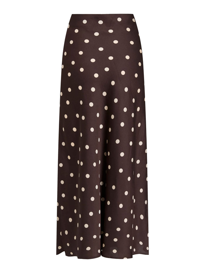 Vielette High Waisted Maxi Skirt (Sandshell/Coffee Bean)
