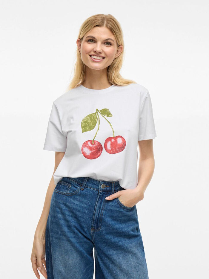 Vinora T-Shirt (White/Cherry)