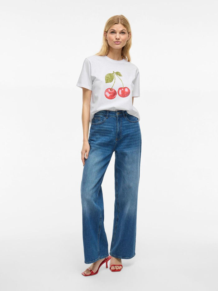 Vinora T-Shirt (White/Cherry)