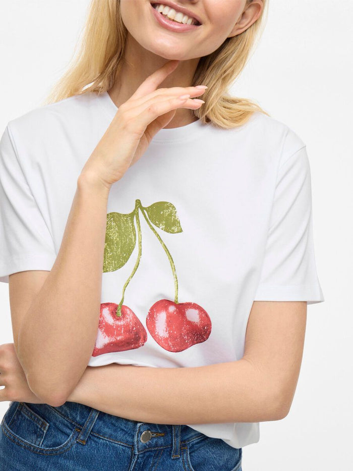Vinora T-Shirt (White/Cherry)