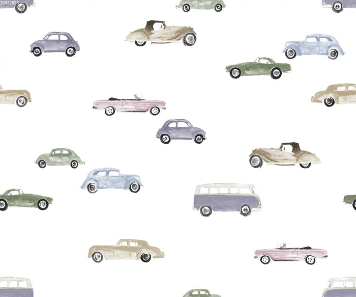 Vintage Cars Blue - Family Fabrics B.V.