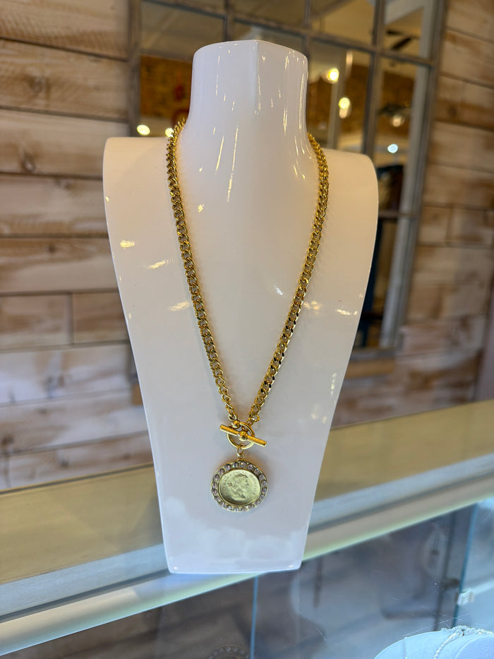 Vintage Tamo Gold Coin Necklace