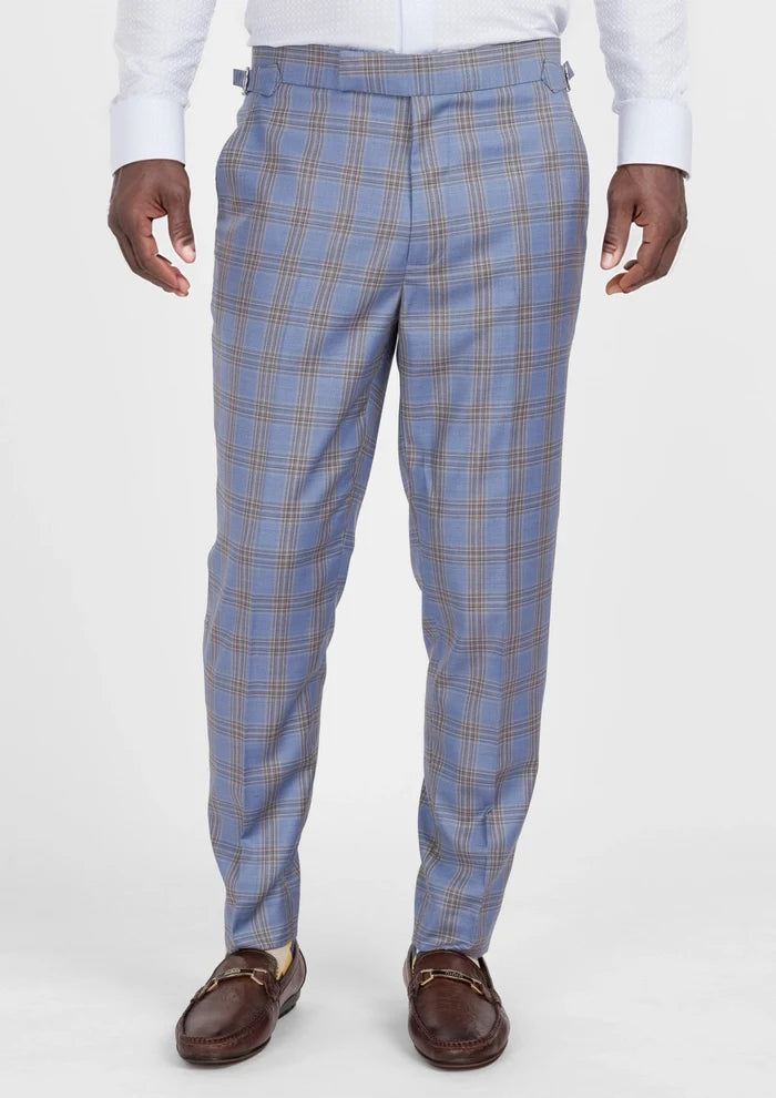 Vista Blue Checked Pants - SARTORO