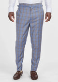 Vista Blue Checked Pants - SARTORO