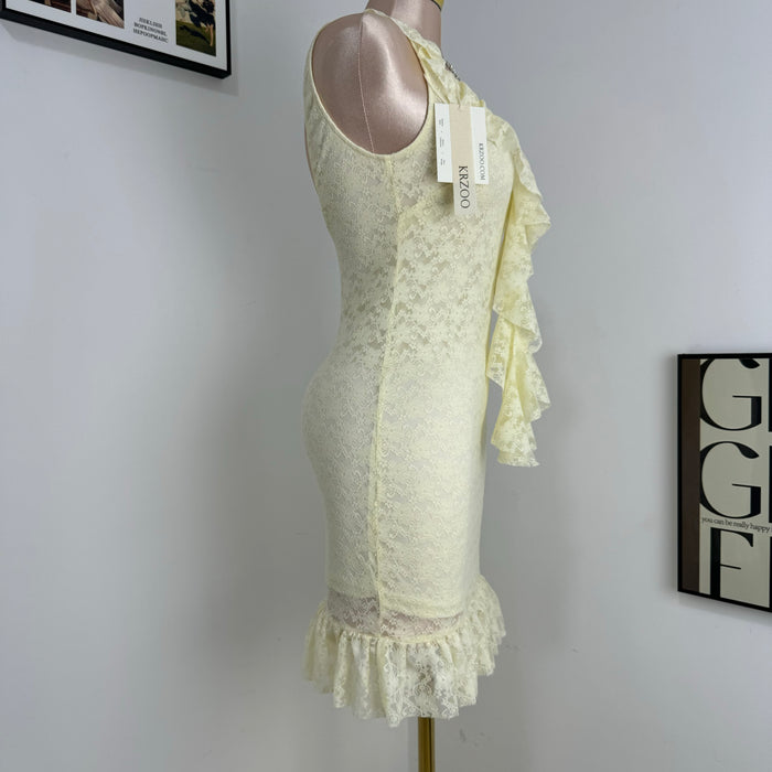 Waist-Cinching Lace Dress