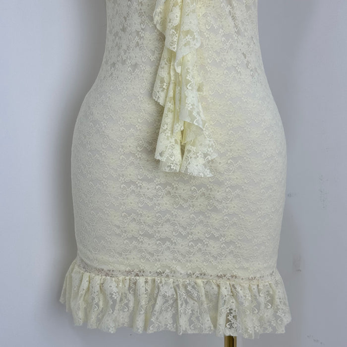 Waist-Cinching Lace Dress