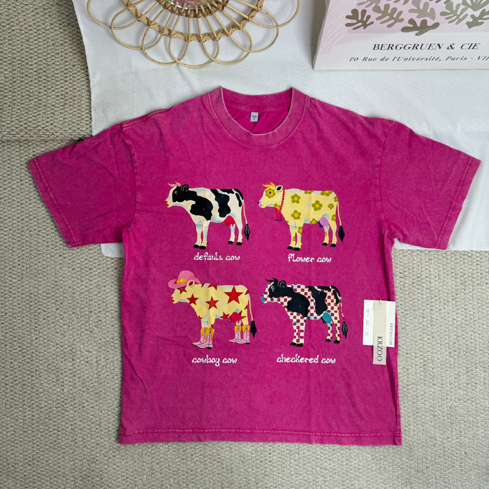 Washed pure cotton short-sleeved shirt