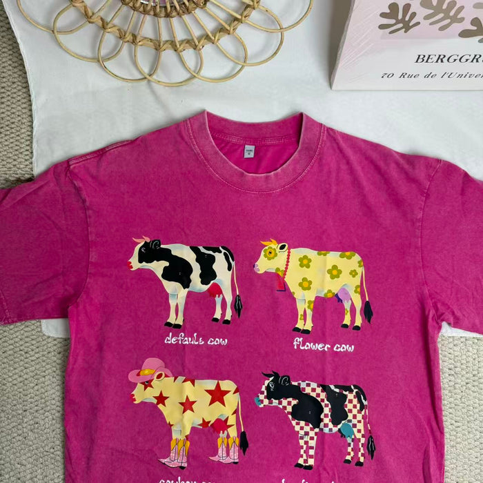 Washed pure cotton short-sleeved shirt
