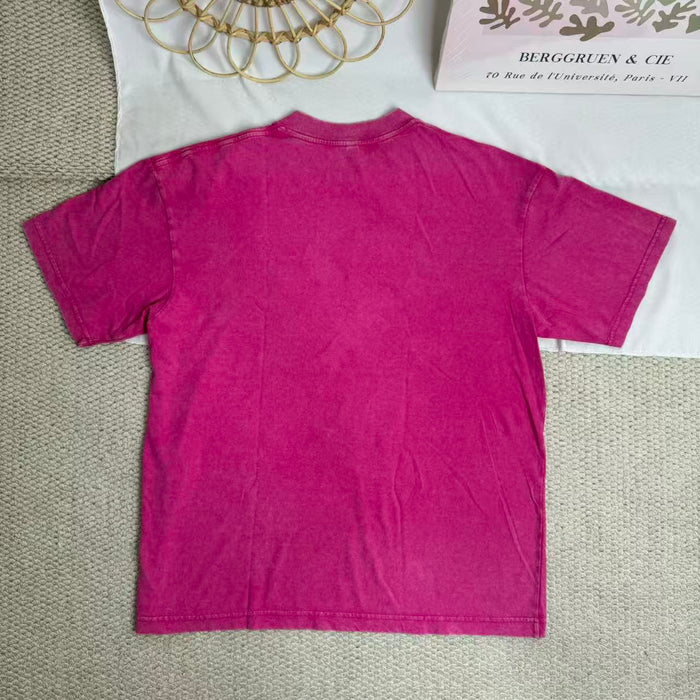Washed pure cotton short-sleeved shirt