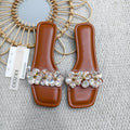 Water droplet transparent band slippers
