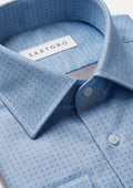 Weldon Blue Dobby Dot Shirt - SARTORO