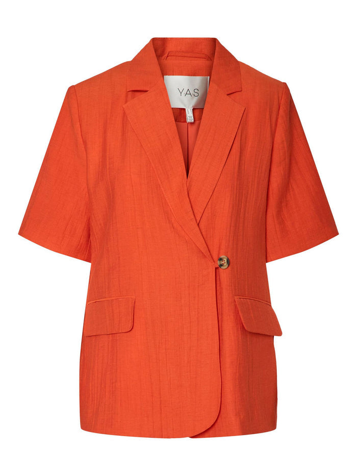 Weston Short Sleeve Blazer (Cherry Tomato)