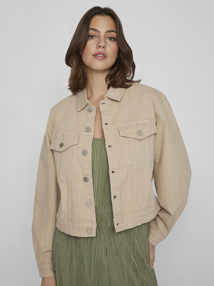 WEYLIE DENIM JACKET (FEATHER GREY/BEIGE)