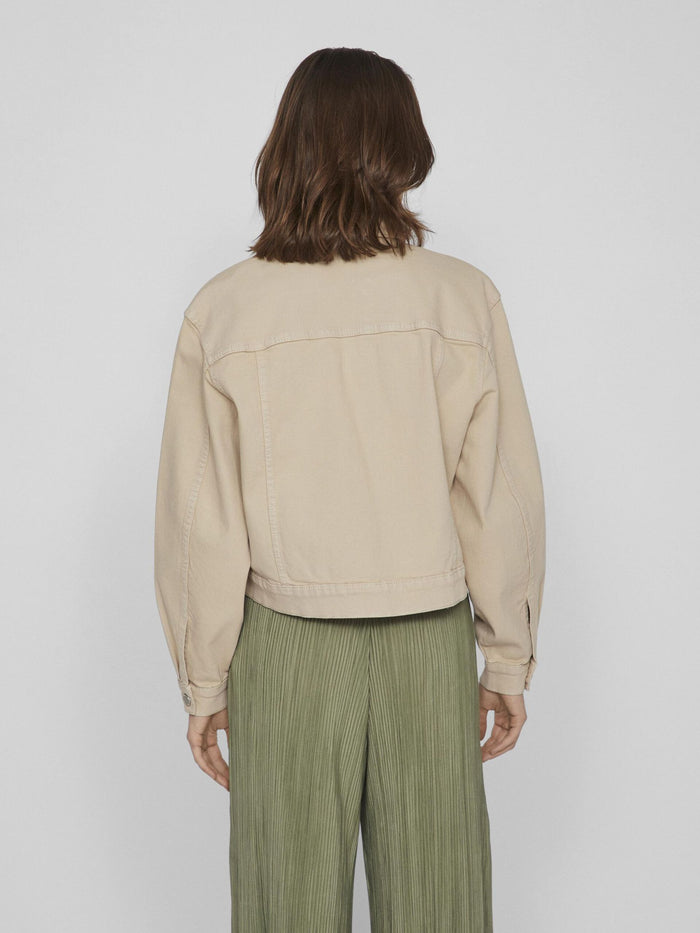 WEYLIE DENIM JACKET (FEATHER GREY/BEIGE)